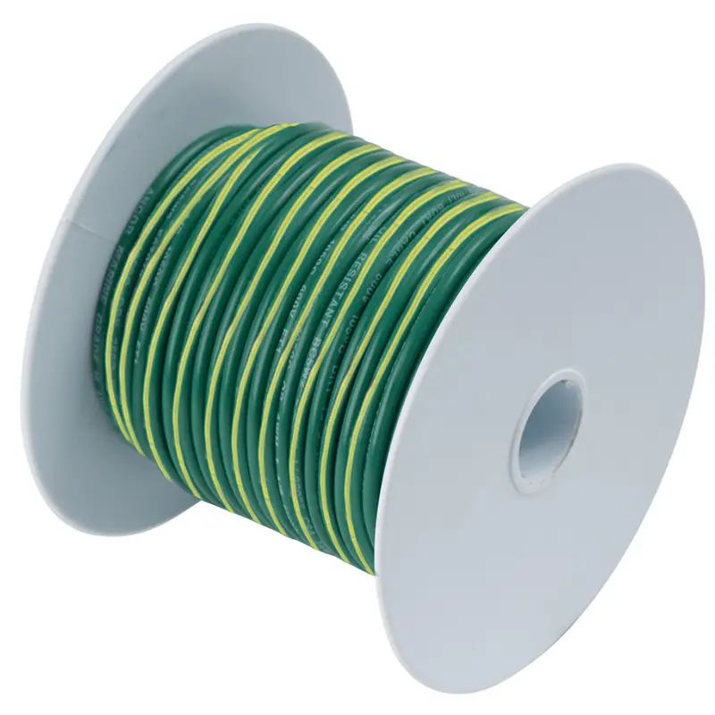 Ancor 10 Awg Tinned Copper Wire – Green With Yellow Stripe, 100-Foot Spool [109310] 1