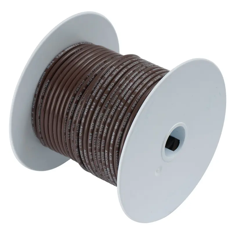 Ancor 12 Awg Brown Tinned Copper Conductor – 100 Ft Corrosion-Resistant Spool, #106210 1