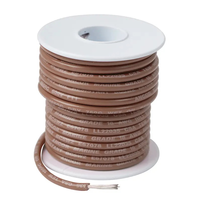 Ancor 12 Awg Tinned Copper Wire – Tan Jacket, 400-Foot Spool – Part 105840 1