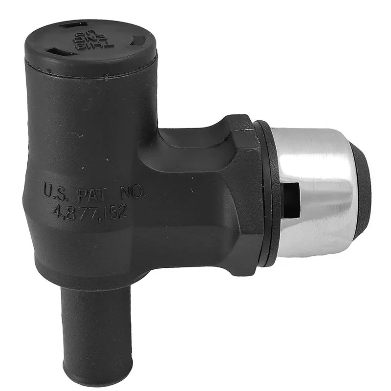 Attwood 90-Degree P-Trap Fuel Tank Vent With Black Housing & Stainless Steel Trim Cover [66419-3] 1