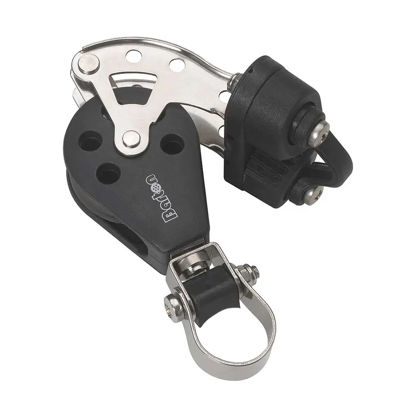 Barton Size 3 Stanchion-Mounted Lead Block With Becket And Cam Cleat [N03591] 1