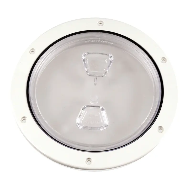 Beckson 6-Inch Clear-Center Screw-Out Deck Plate In White [Dp60-W-C] 1