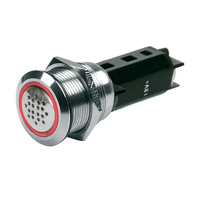 Bep 12V Stainless Steel Warning Buzzer With Red Led Indicator 1
