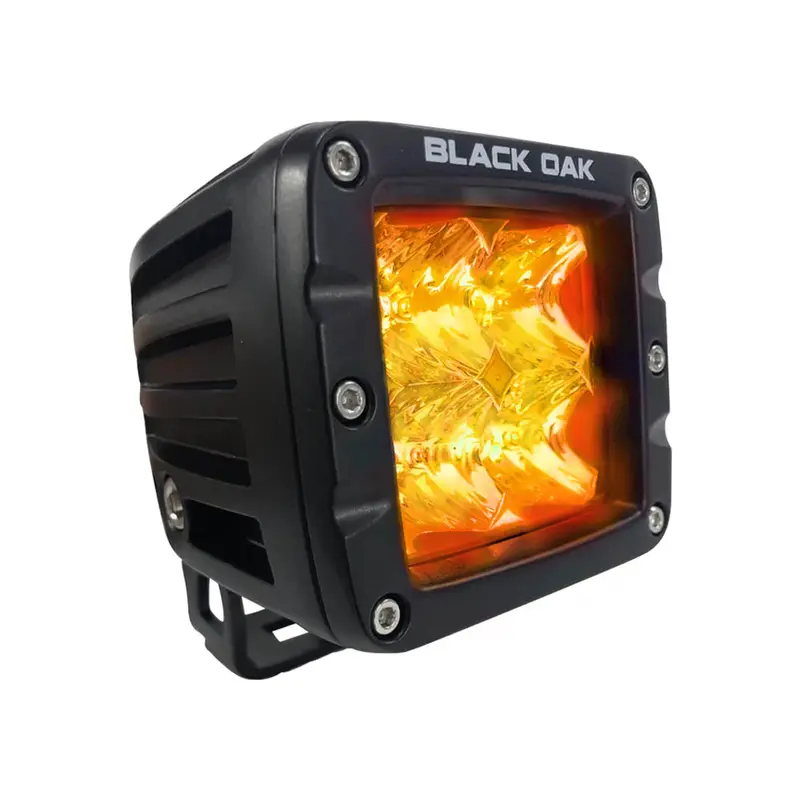 Black Oak 2" Amber Led Pod Light – Flood Beam, Black Housing, Pro Series 3.0 [2A-Pod30S] 1