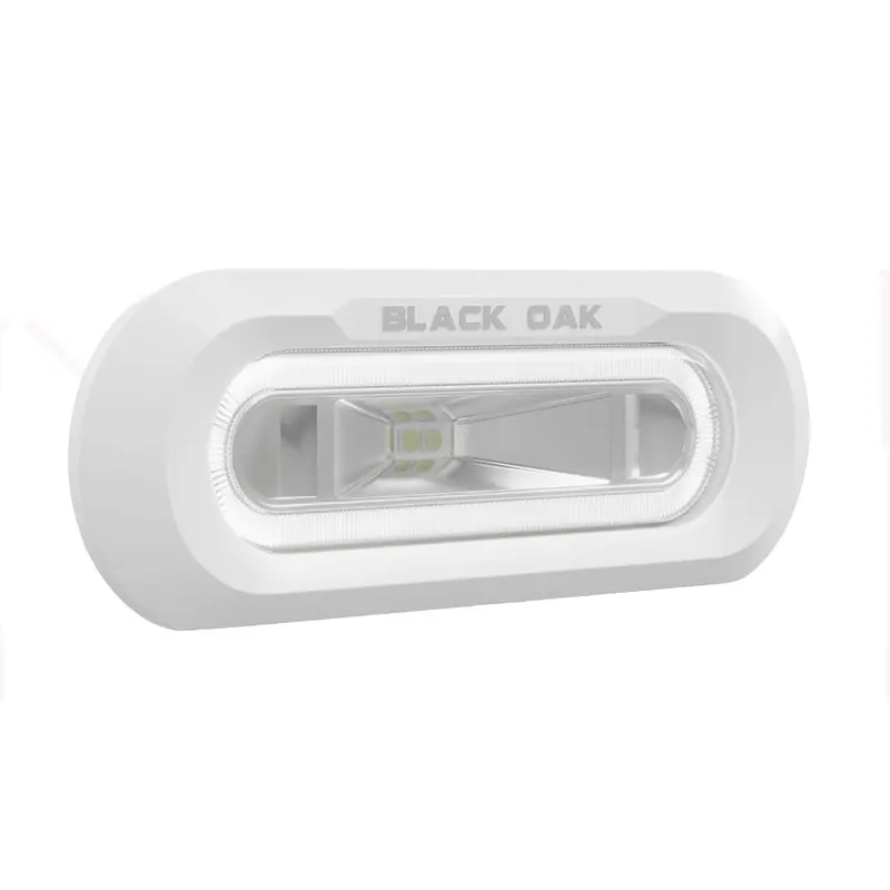 Black Oak Low-Profile Flush-Mount Spreader Light – White Housing, White Led 1