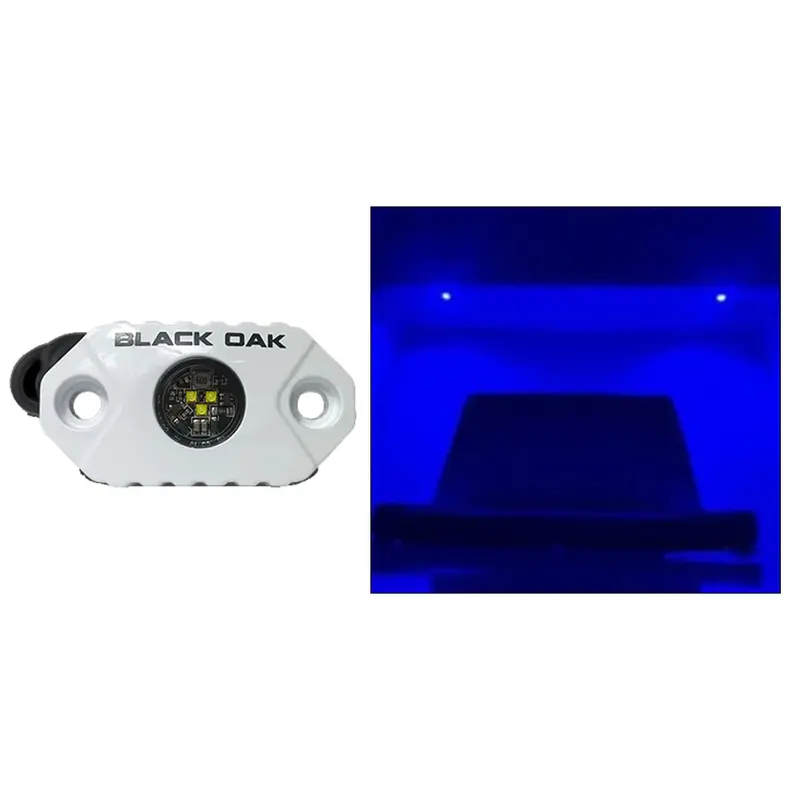 Black Oak Mal-B Rock Accent Light – Blue Led Illumination, White Housing 1