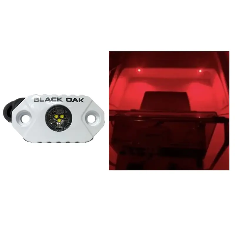 Black Oak Mal-R Red Led Rock Accent Light With White Housing 1