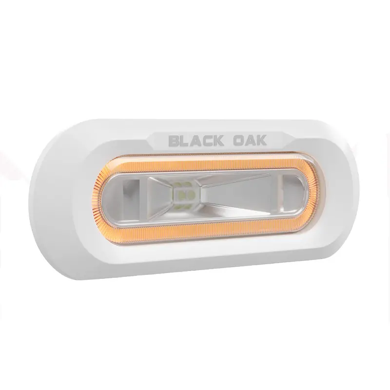 Black Oak Mlps-Fa Low-Profile Marine Spreader Light — Flush-Mounted, White Housing, Amber Led 1