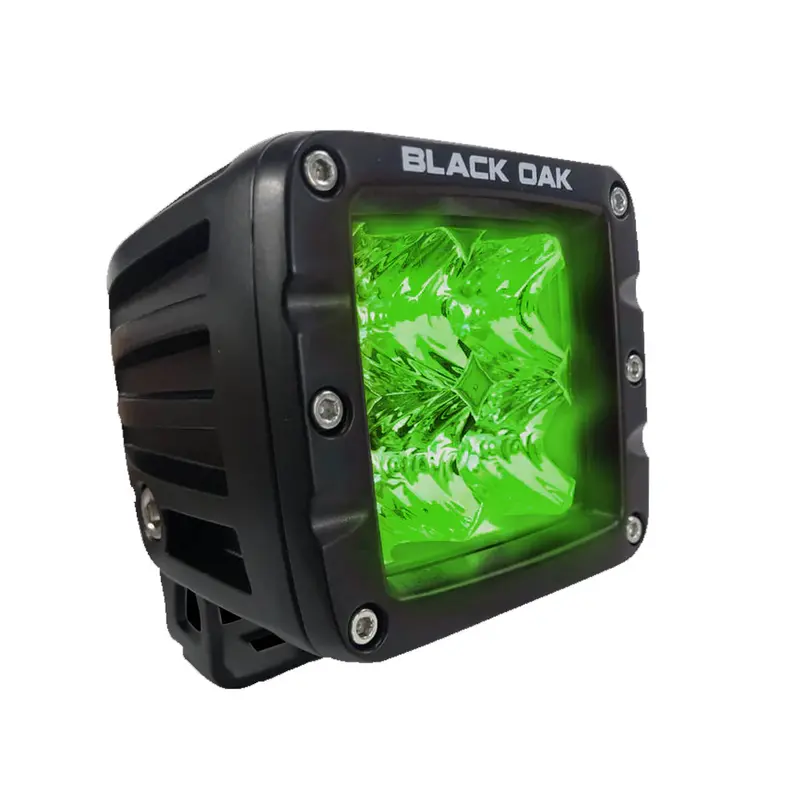 Black Oak Pro Series 3.0 2" Green Led Hog Hunting Pod Light – Flood Beam, Black Housing (2G-Pod3Os) 1