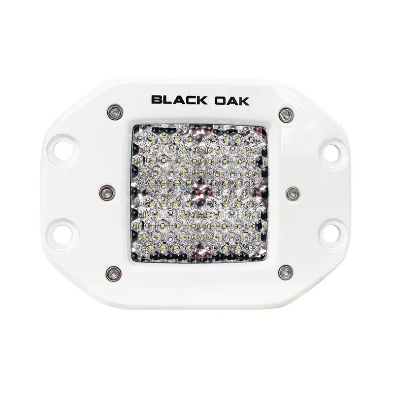 Black Oak Pro Series 3.0 2-Inch Flush-Mount Led Pod Light – White Housing, Diffused Beam 1