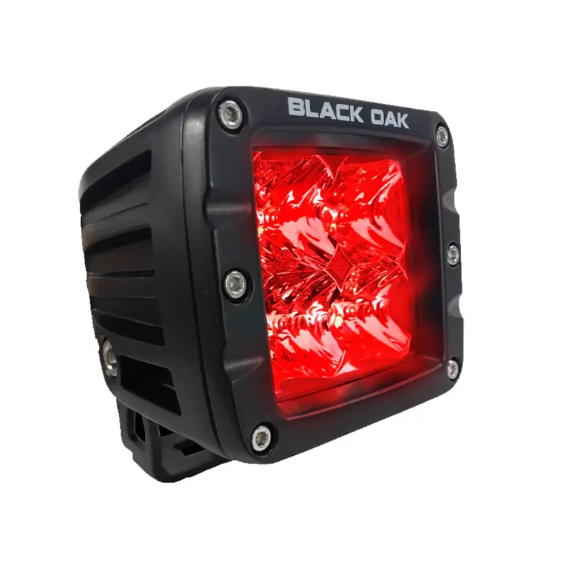 Black Oak Pro Series 3.0 2-Inch Red Led Predator Hunting Pod – Flood Beam, Black Housing 1