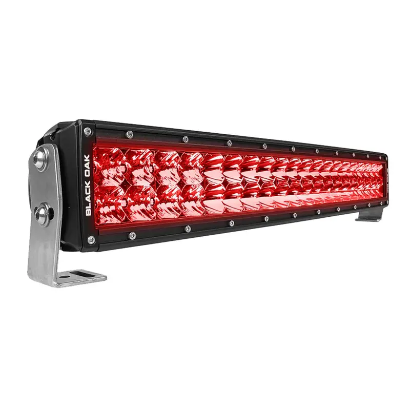Black Oak Pro Series 3.0 20" Curved Double-Row Red Predator Led Light Bar – Combo Beam, Black Housing 1