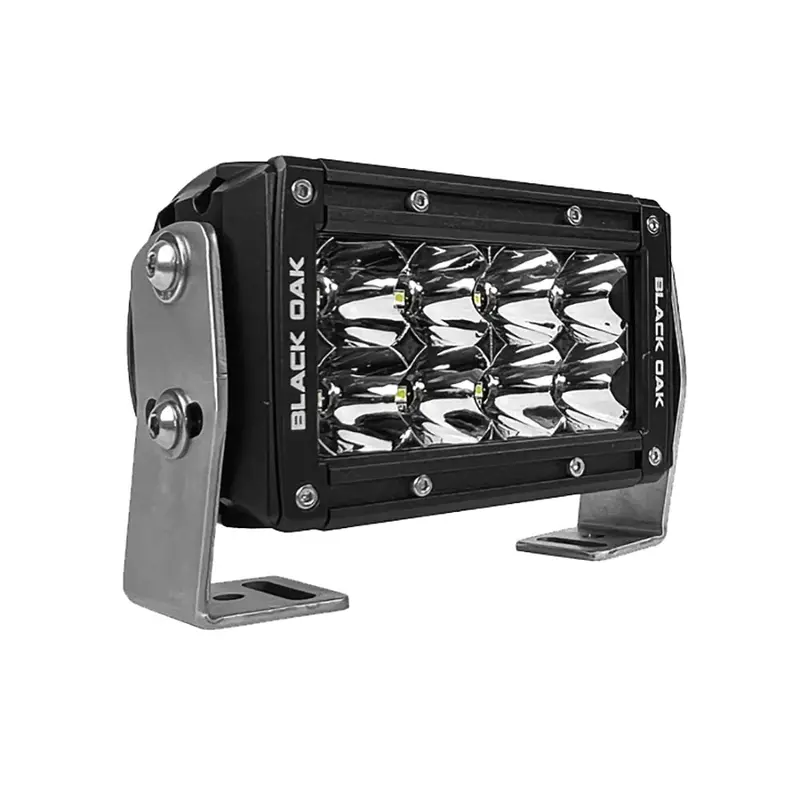 Black Oak Pro Series 3.0 4-Inch Dual-Row Led Light Bar – Flood Beam, Black Housing [4F-D5Os] 1