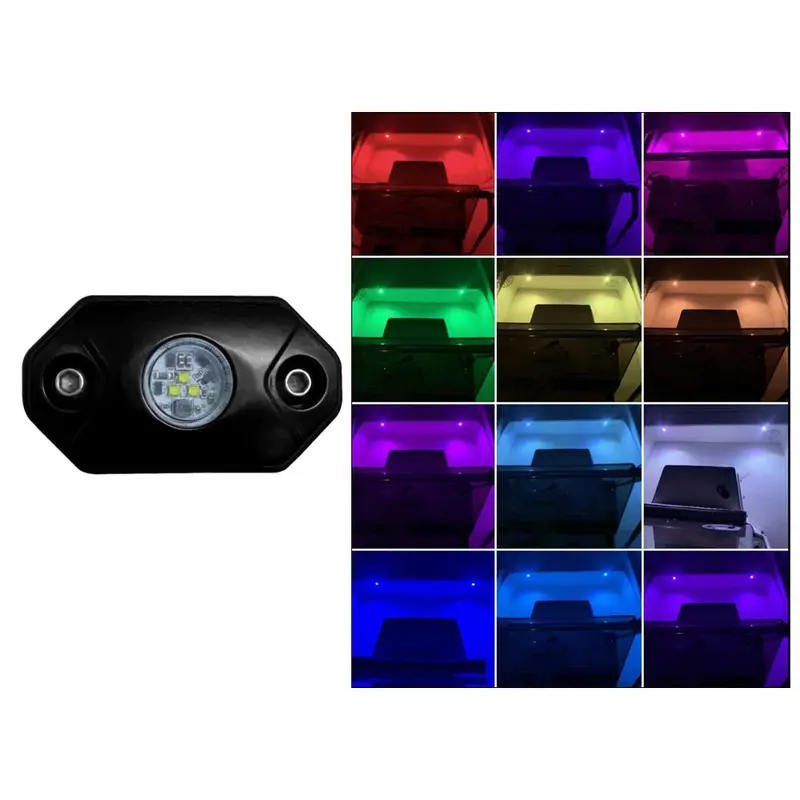 Black Oak Rl-Rgb Rock Accent Light – Full Rgb Color Control, Black Housing 1