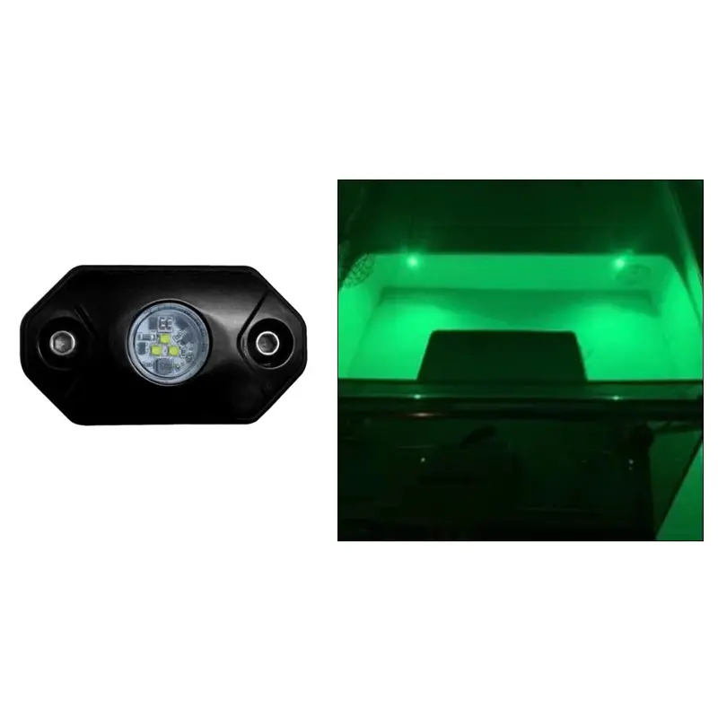 Black Oak Rock Accent Light – Green Led, Black Housing 1