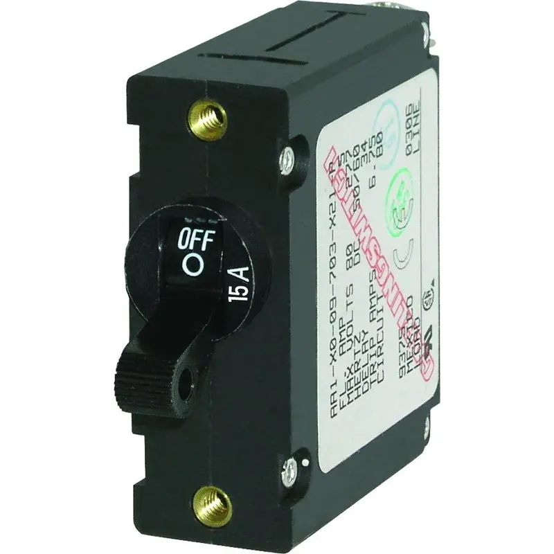 Blue Sea 7208 Single-Pole Magnetic Circuit Breaker – 15A Ac/Dc Universal Trip [7208] 1