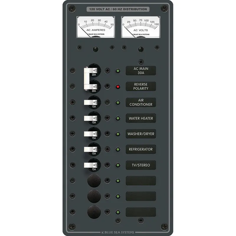 Blue Sea 8074 Ac Toggle Panel — Main + 8 Branch Circuits 1