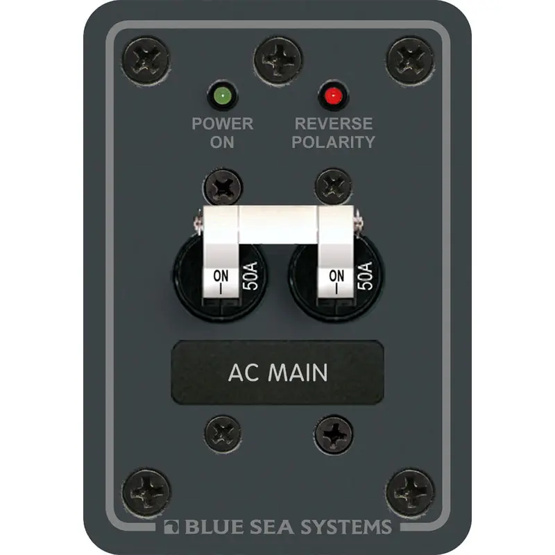 Blue Sea 8079 Ac-Only Main Circuit Breaker Panel — White Switches 1