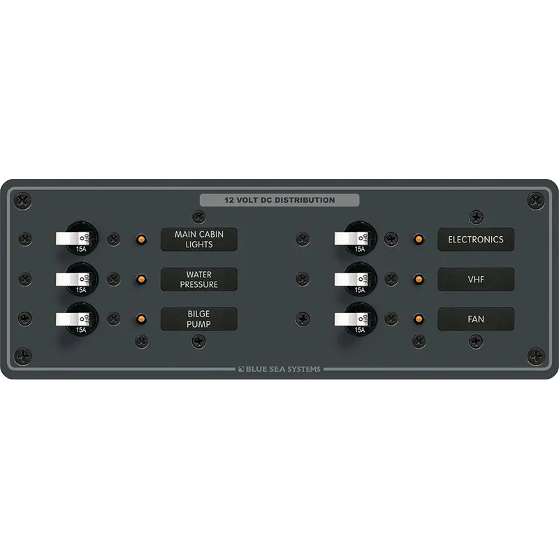 Blue Sea 8096 Dc-Only Toggle Branch Panel — 6 Output Positions 1