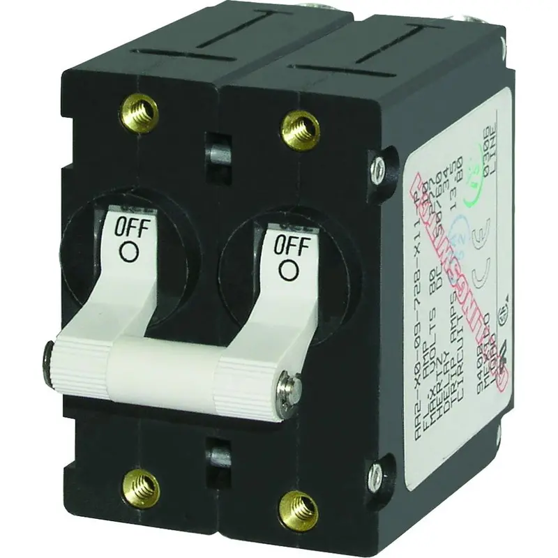 Blue Sea A-Series 40A Double-Pole White Toggle Switch (Model 7240) 1