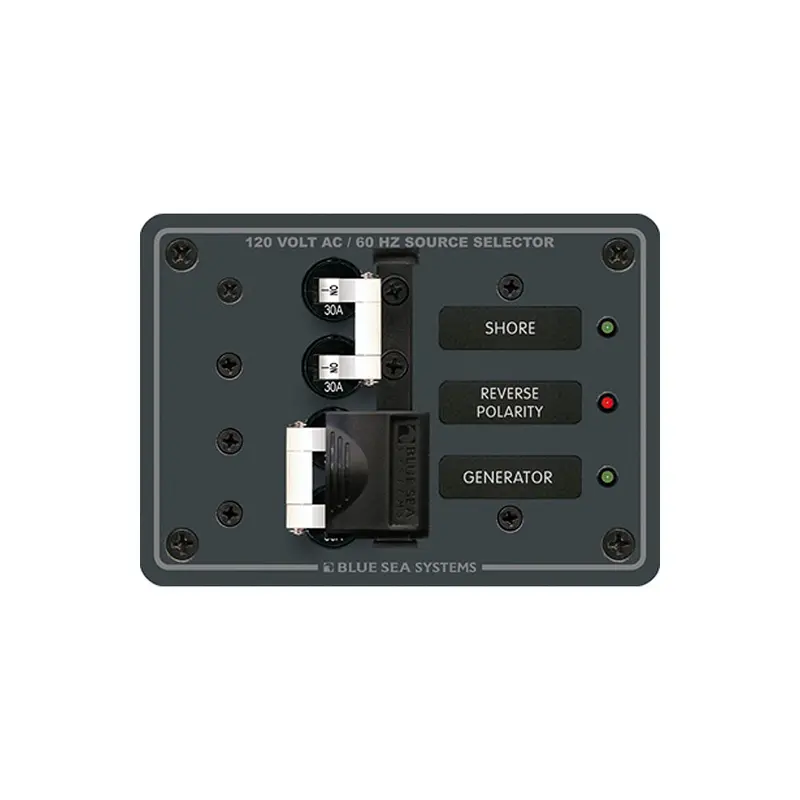 Blue Sea Ac Source Selector – 120V, 30A Toggle Switch With White Actuators [8032] 1