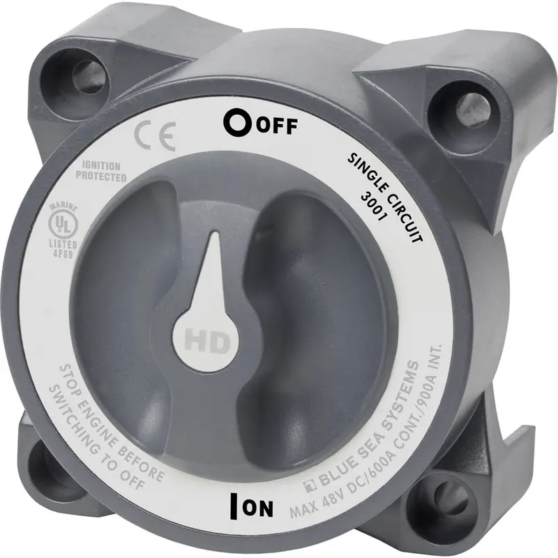 Blue Sea Systems 3001 Hd-Series Single-Pole Battery Switch With Afd Protection 1