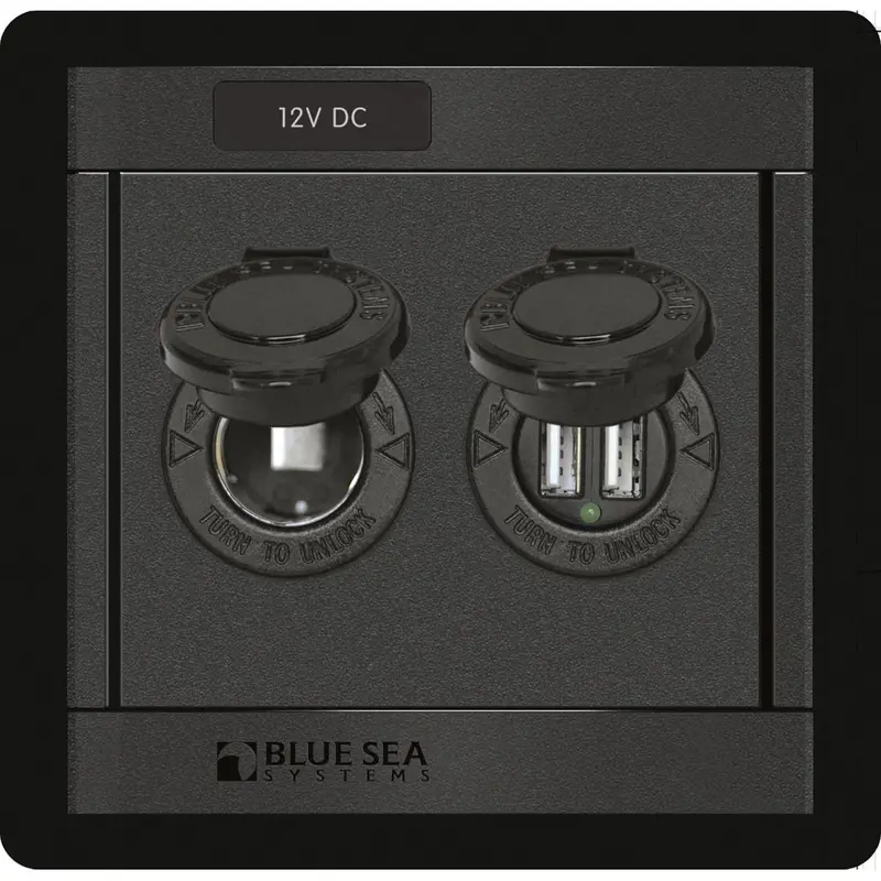 Blue Sea Systems 360° Socket Panel – 12V Dc Outlets With Dual Usb Charging (Model 1478) 1