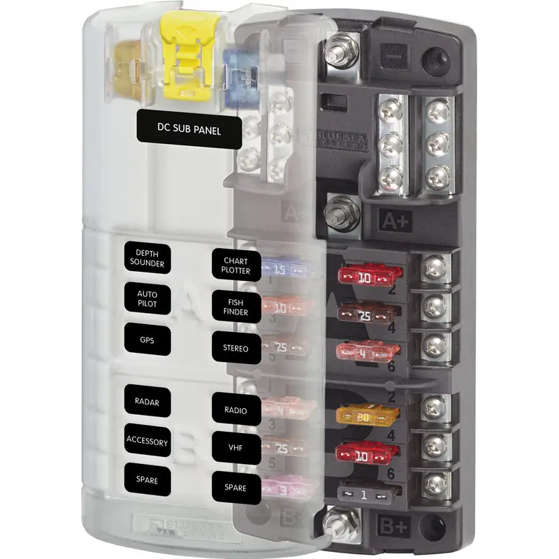 Blue Sea Systems St-Blade Split Bus Fuse Block For Dual-Circuit Protection (Model 5032) 1