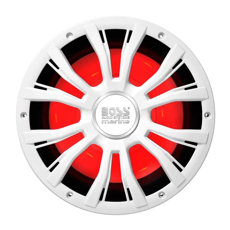 Boss Audio 10-Inch Marine Subwoofer – Mrg10W, White With Rgb Led Lighting, 800W Max Power 1