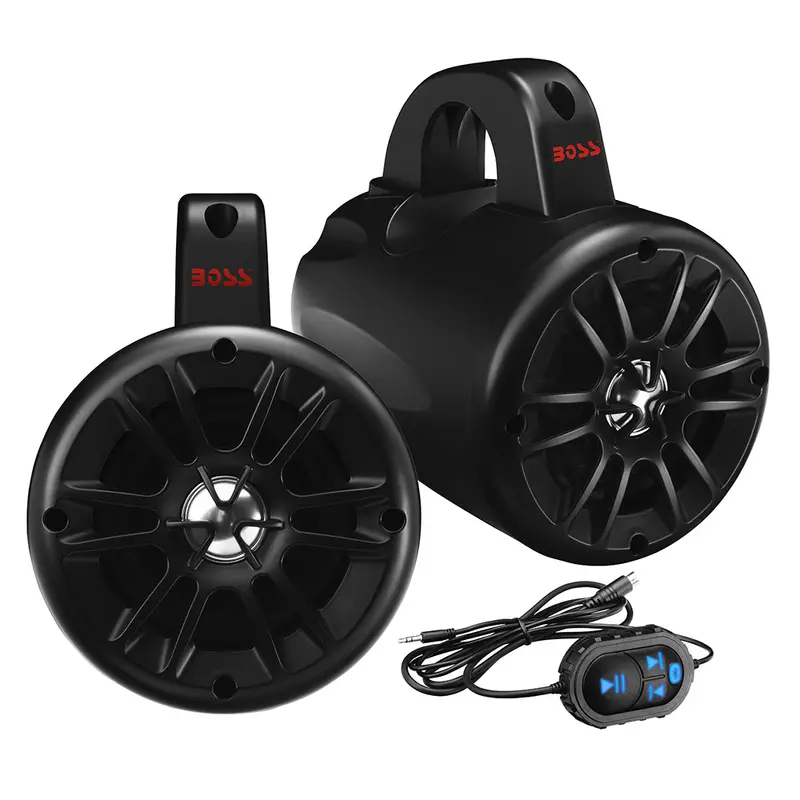 Boss Audio Bm40Ampbt 4-Inch Wake Tower Speakers – Amplified, Matte Black, 500W Peak 1