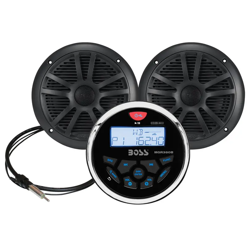 Boss Audio Mckgb350B.6 Marine Stereo & 6.5-Inch Speaker Kit – Black Waterproof System [Mckgb350B.6] 1
