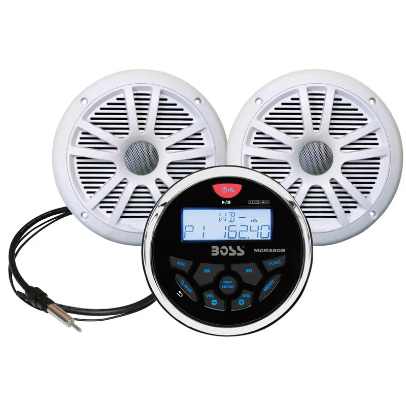 Boss Audio Mckgb350W.6 Marine Stereo And 6.5-Inch Speaker Bundle – White Finish [Mckgb350W.6] 1
