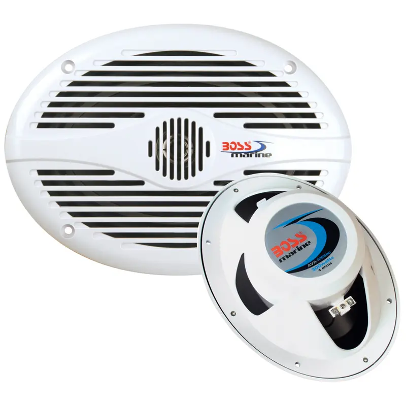 Boss Audio Mr690 6" × 9" Oval Marine Speakers – White, 350W Max Power Output [Mr690] 1