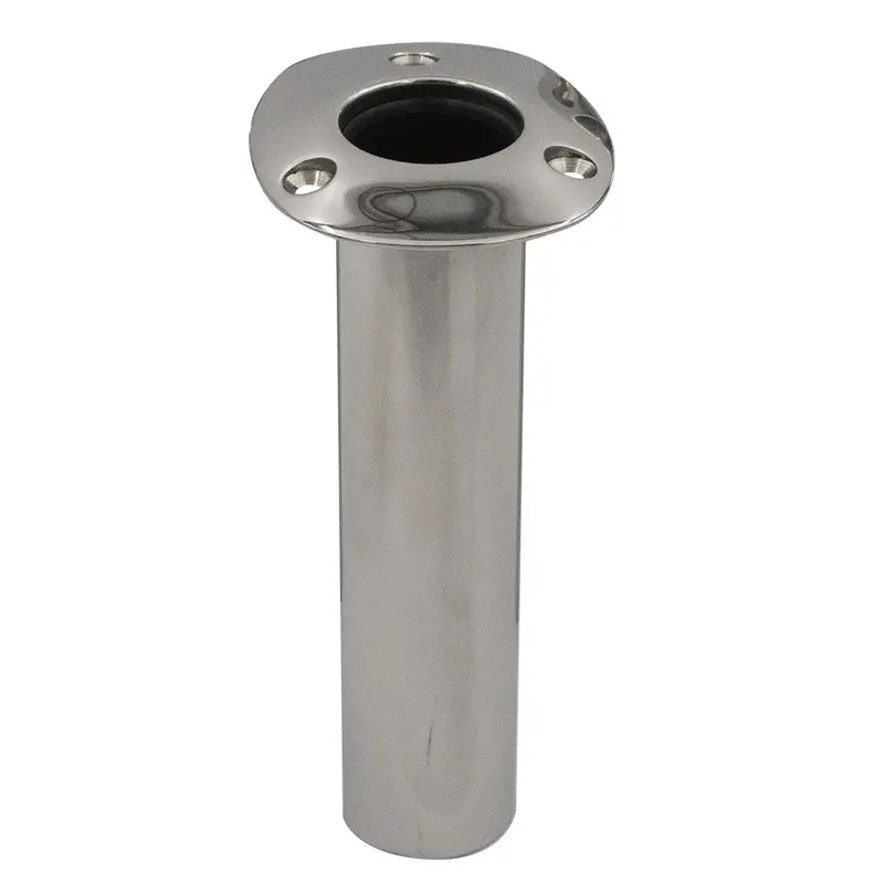 C.E. Smith 536700 70 Series Flush-Mount Rod Holder – 0° Angle, Stainless Steel, Gimbal Bar Base, Black Liner 1