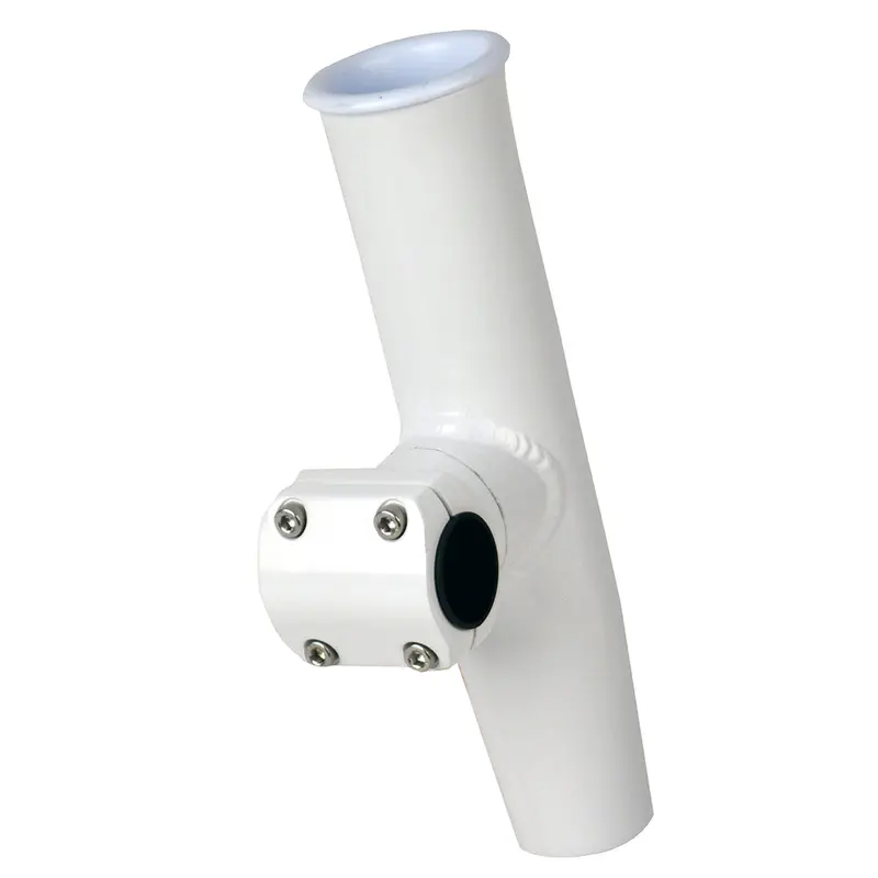 C.E. Smith 53774 Adjustable Mid-Mount Rod Holder – Fits 1-1/4" Or 1-5/16" Rails, White Powder-Coated Aluminum [53774] 1