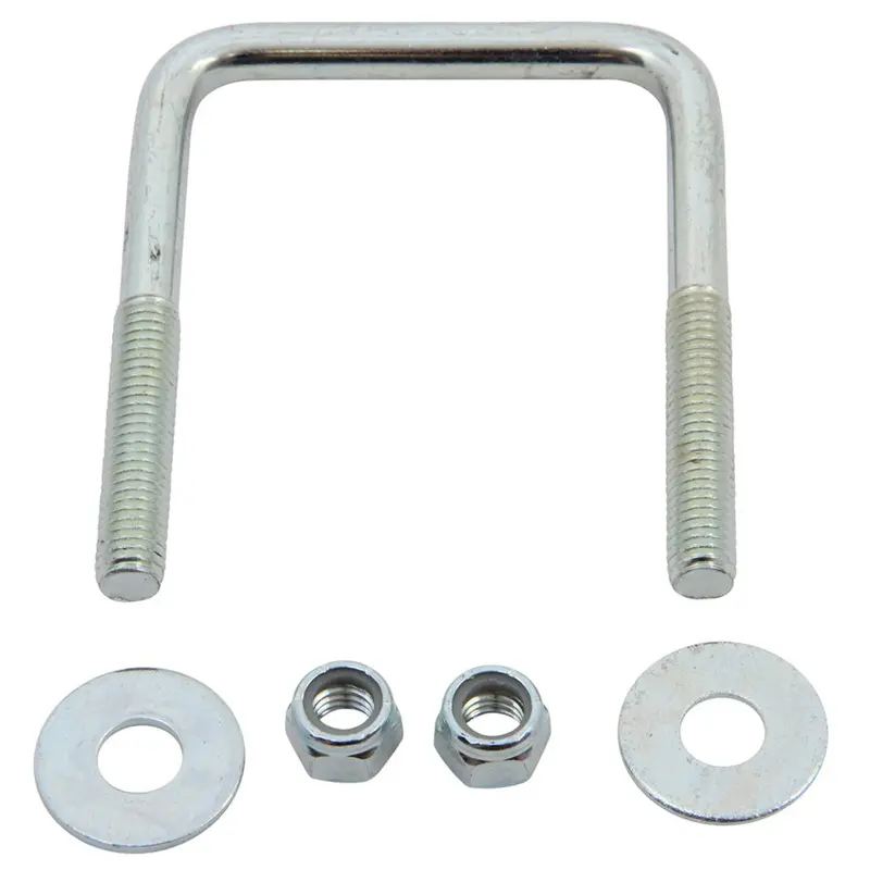 C.E. Smith Zinc-Plated U-Bolt – 7/16"-14 × 3-1/8" × 4", Square Shape With Washers & Nuts 1