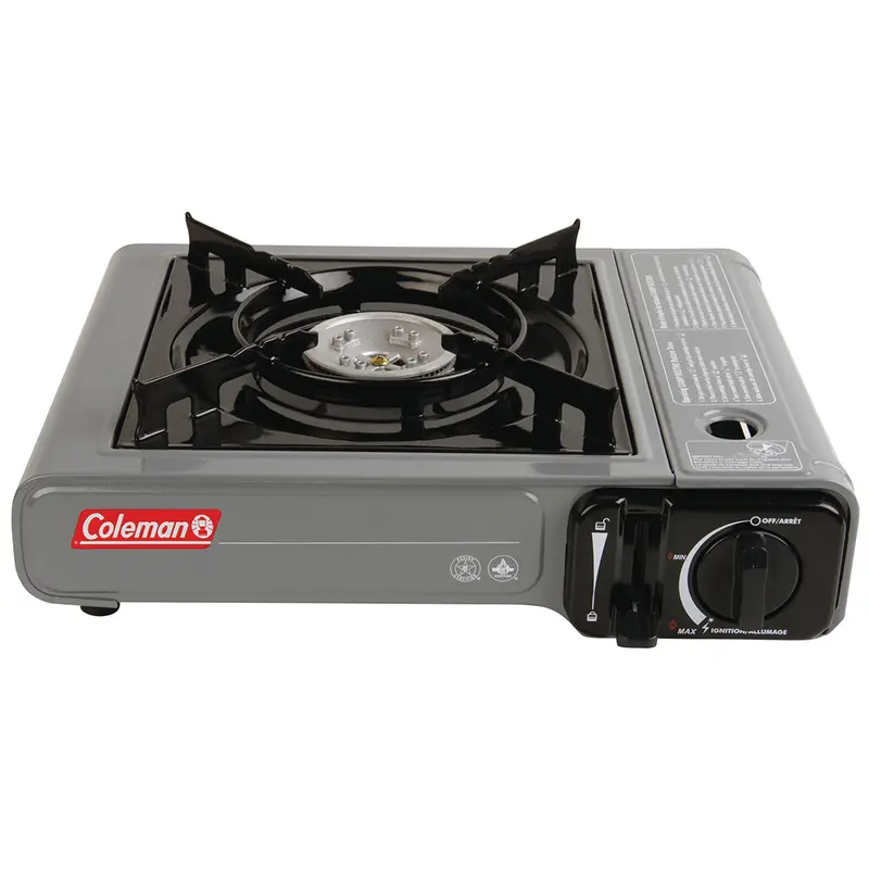 Coleman 1-Burner Butane Tabletop Camping Stove – Compact Grey Design (Model 2000037885) 1