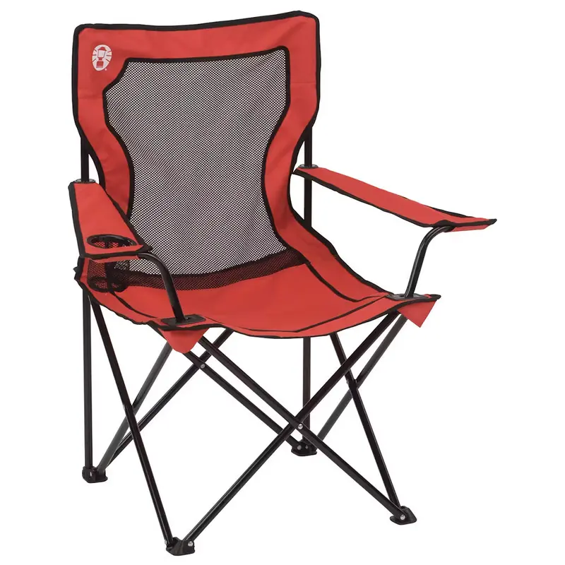 Coleman Broadband Mesh Quad Folding Chair In Red 1