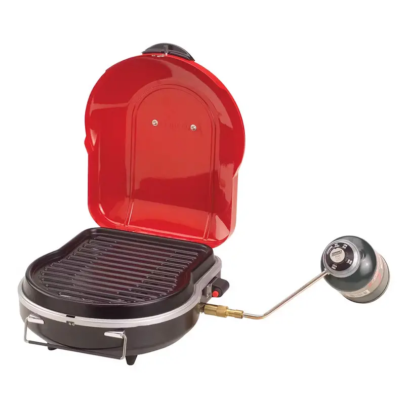 Coleman Fold N Go+ Propane Grill – Compact Red Portable Cooking System (Model 2000020932) 1