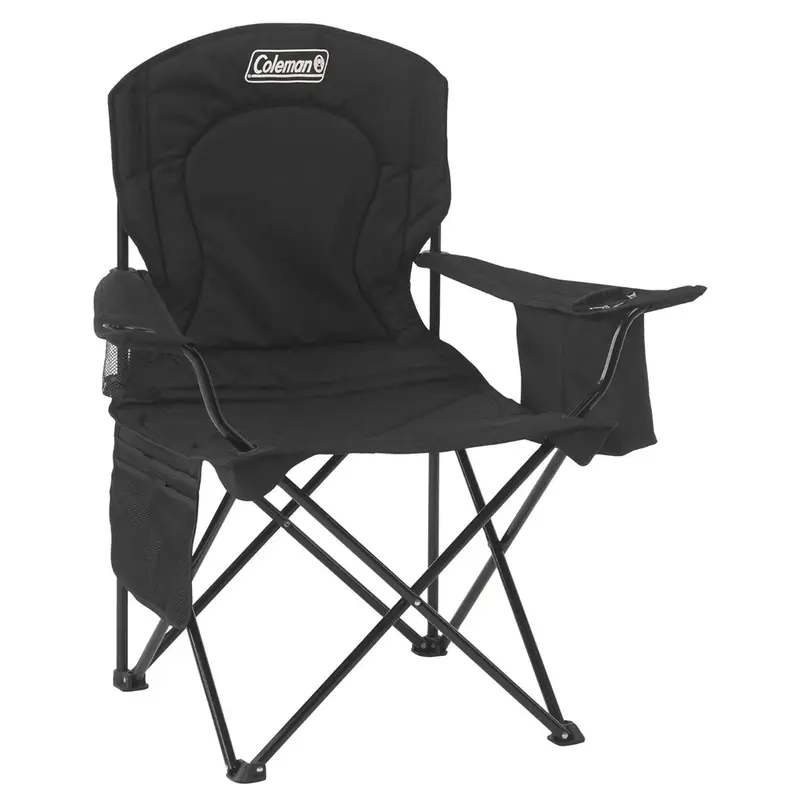 Coleman Quad Chair With Cooler — Portable Folding Seat In Black 1