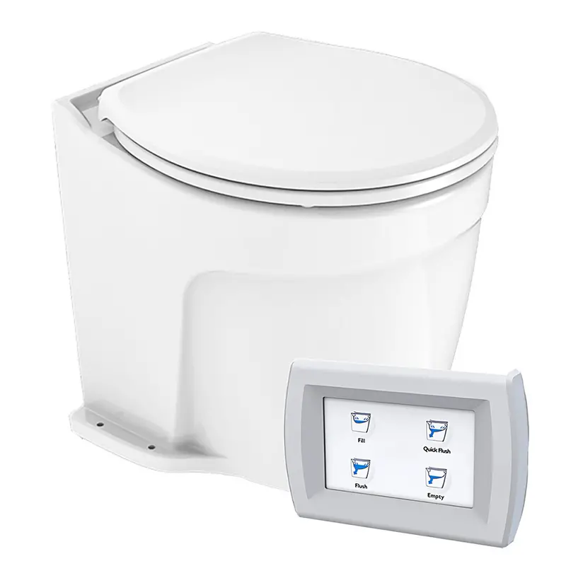 Commodore Deluxe Flush Electric Toilet – Freshwater Pump + Solenoid Valve 1