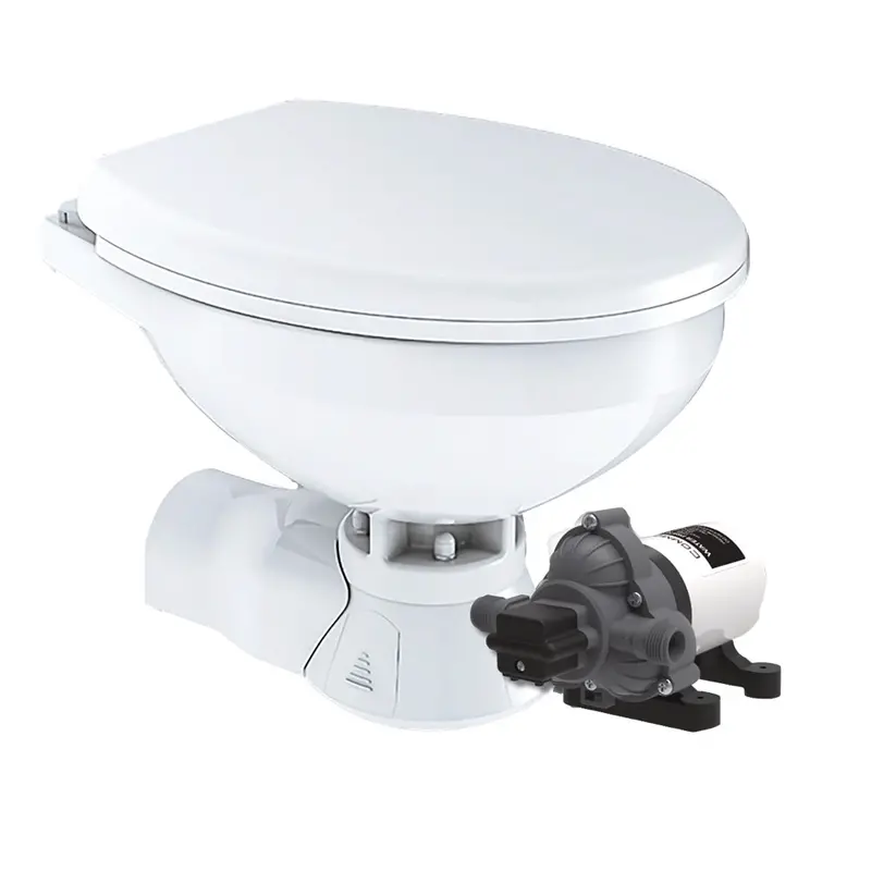 Commodore Quiet Flush Electric Toilet – Rear Macerator, Raw Water Pump 1