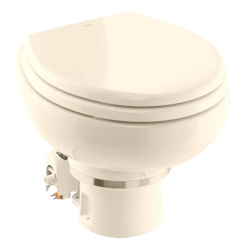 Dometic Masterflush 7160 Electric Macerating Toilet — Bone Finish, Orbit Base, Raw Water, 12V [9610007276] 1