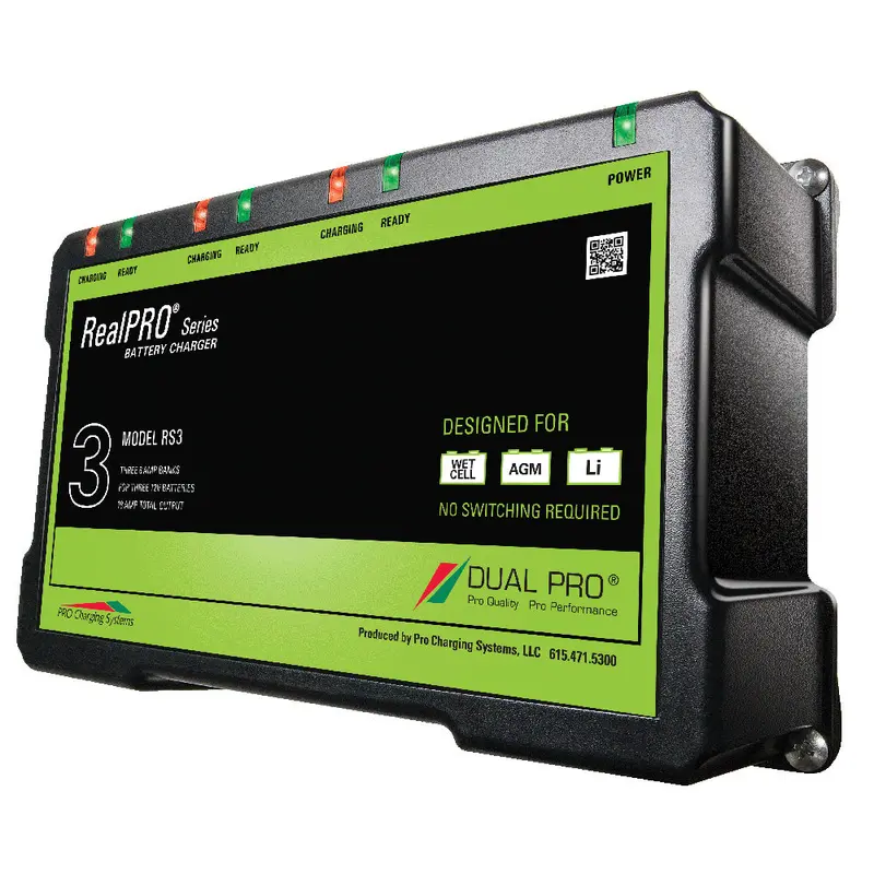 Dual Pro Rs3 Realpro Battery Charger – 18A, 3 Banks (6A Each), 12V–36V [Rs3] 1