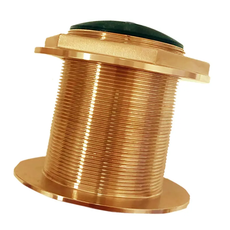 Echonautics Bronze Low-Profile Thru-Hull Chirp Transducer – Medium Frequency (85–135 Khz), 1 Kw, 18° Tilt (Model Bt87M1Kw-18) 1