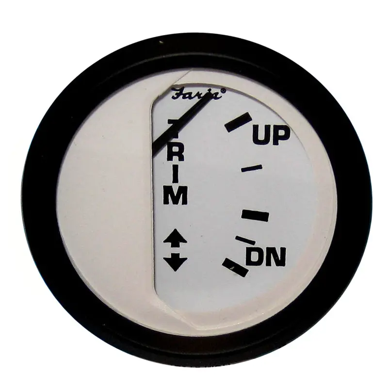 Faria 12916 Euro White 2-Inch Trim Gauge For Mercury, Mariner, Mercruiser, Volvo Dp & Yamaha (2001+) 1