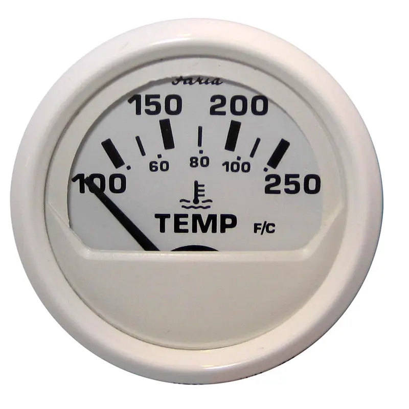 Faria 13110 Dress White 2-Inch Water Temperature Gauge – 100°F To 250°F 1