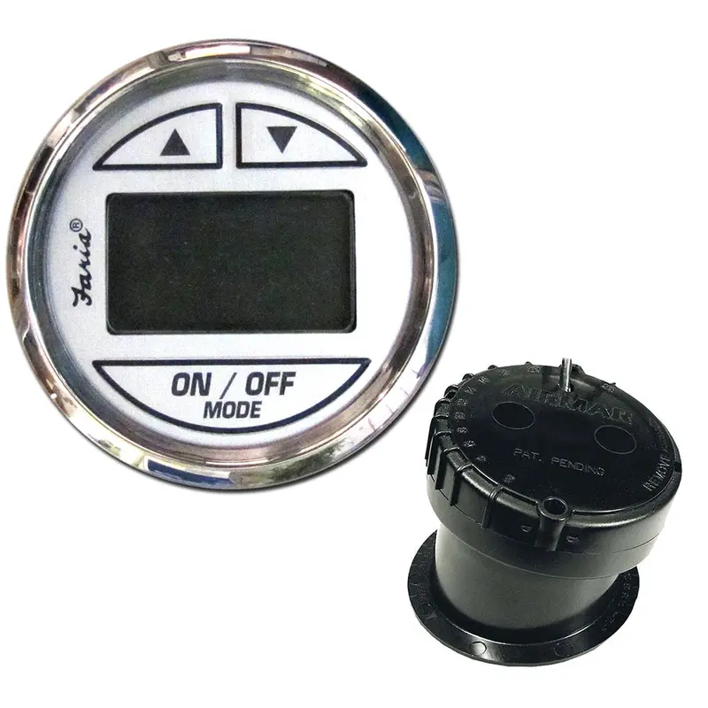 Faria 13851 Chesapeake Series 2" In-Hull Depth Sounder – White Stainless Steel Housing 1