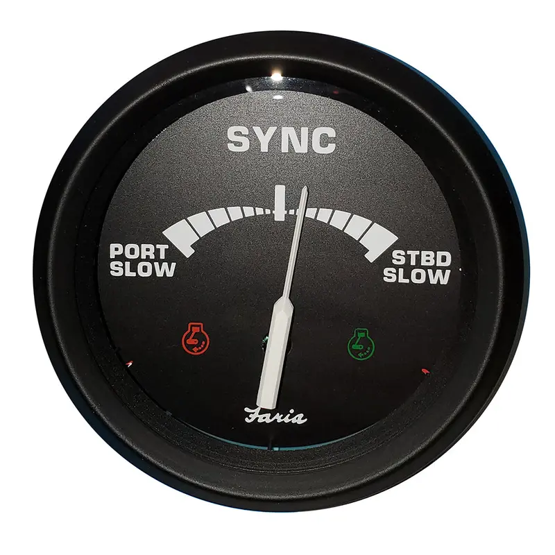 Faria 32807 4-Inch Dual-Engine Synchronizer Gauge – Gas Or Diesel Compatible 1
