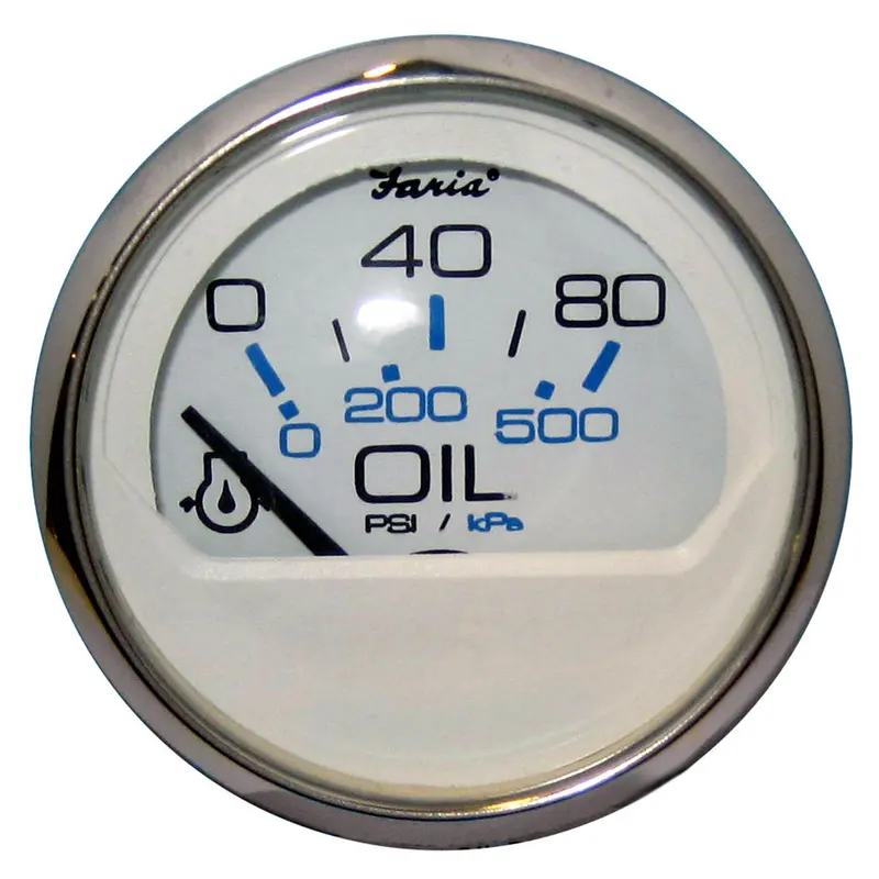 Faria Chesapeake 2" Stainless Steel Oil Pressure Gauge – 0–80 Psi – 13802 1